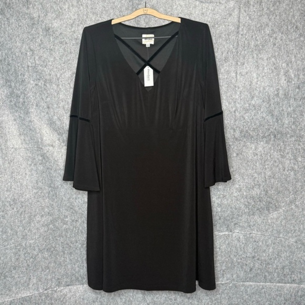 NWT Ashley Graham Beyond Women's Bell Sleeve Criss Cross V-Neck Dress- Sz 18W‎
